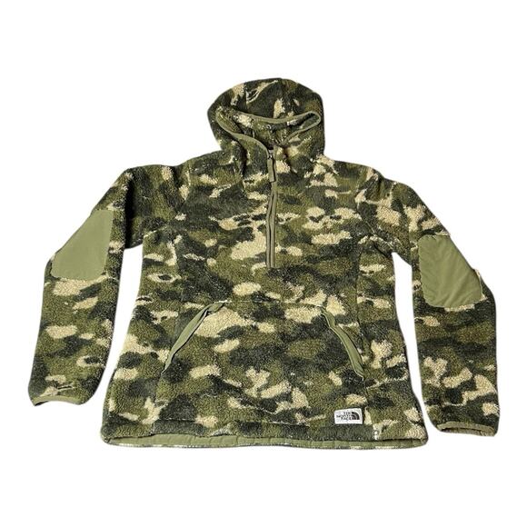The North Face Women's Campshire 2.0‎ Pullover Fleece Camo Hoodie Jacket Sz S - Picture 1 of 8